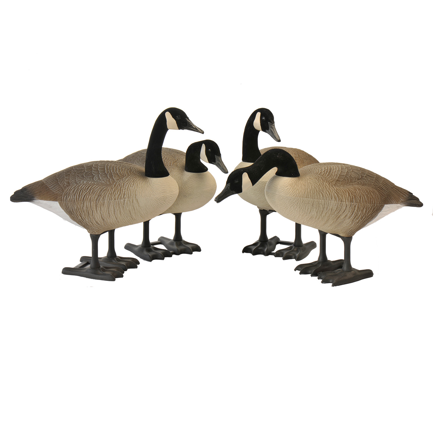 What are the 4 geese with feet made of?  How tall are they?